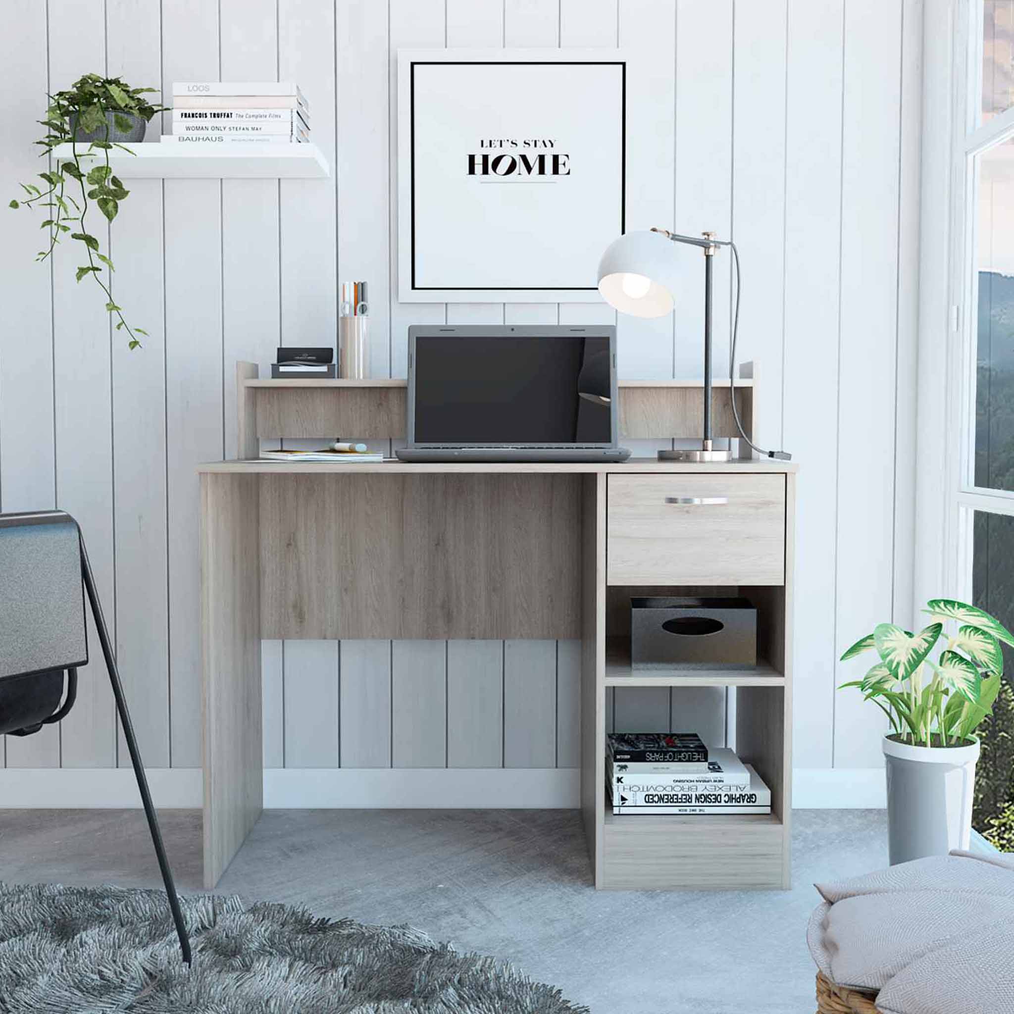TuHome Light Gray Manaos Desk